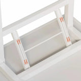 Modern Rectangle Wood White Folding Dining Table Image - 10
