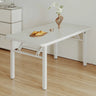 Modern Rectangle Wood White Folding Dining Table Image - 7