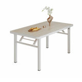 Modern Rectangle Wood White Folding Dining Table Image - 9