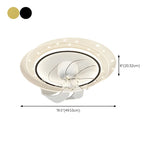 Contemporary Geometric Flush Ceiling Fan with LED Light #size