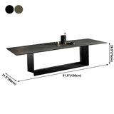 Modern Rectangular Black Large Scratch Resistant Dining Table #size