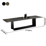 Modern Rectangular Black Large Scratch Resistant Dining Table Image - 16
