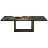 Modern Rectangular Black Large Scratch Resistant Dining Table Image - 4