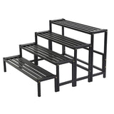 Modern Rectangular Black Metal Indoor Multi-Tier Plant Stand Image - 2