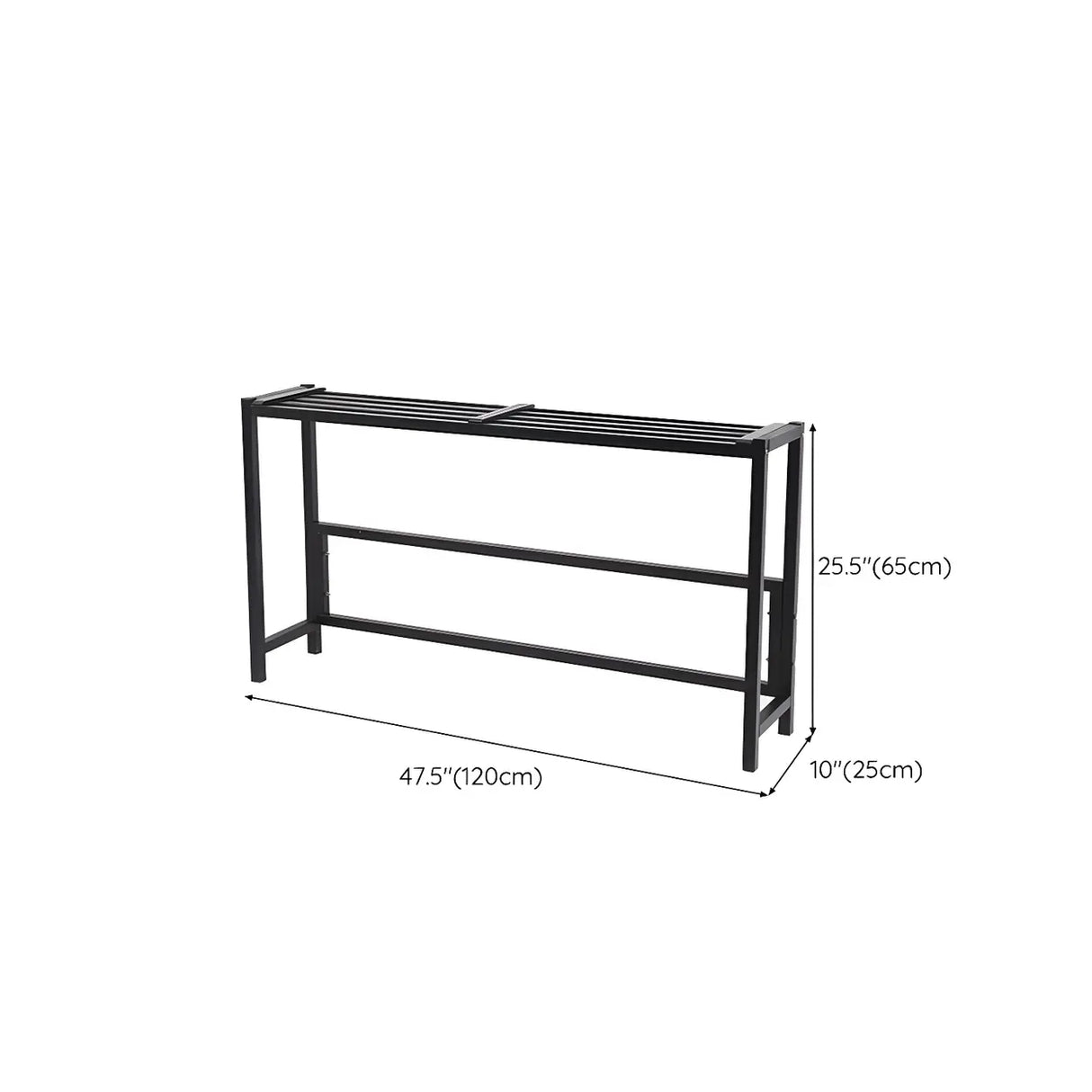 Modern Rectangular Black Metal Indoor Multi-Tier Plant Stand 