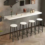 Modern Rectangular Brown Wood Wall-Mounted Bar Table Image - 2