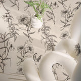 Modern Rectangular Floral Pattern Beige Area Rug Image - 4