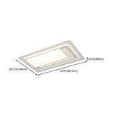 White Rectangular LED Flush Mount Ceiling Fixture #size
