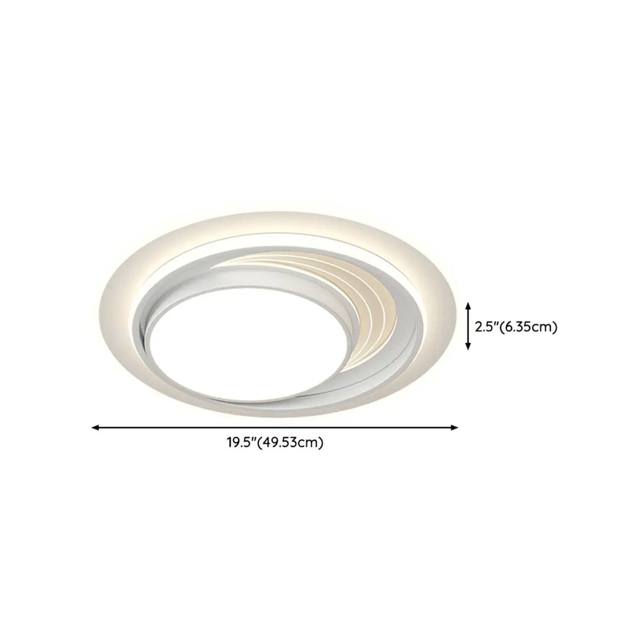 White Rectangular LED Flush Mount Ceiling Fixture Image - 16