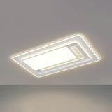 White Rectangular LED Flush Mount Ceiling Fixture Image - 2