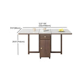 Modern Rectangular Marble Dining Table White Folding Image - 12