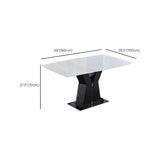 Modern Rectangular Marble Scratch Resistant Dining Table Image - 16