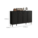 Modern Rectangular MDF Hallway Black Large Shoe Cabinet #size