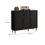 Modern Rectangular MDF Hallway Black Large Shoe Cabinet Image - 17