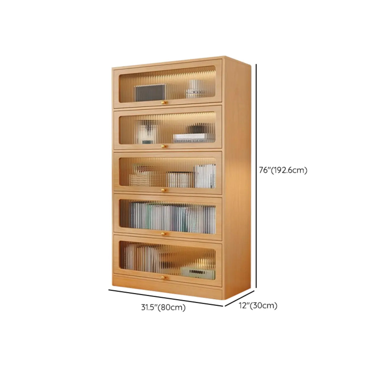 Modern Rectangular Natural Finish Wooden Bookcases Image - 27
