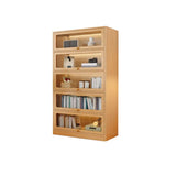 Modern Rectangular Natural Finish Wooden Bookcases Image - 4