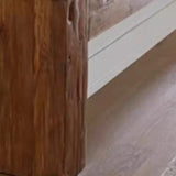 Modern Rectangular Pine Wood Sled Base Console Table Image - 7