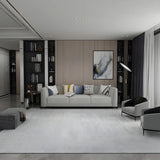 Modern Rectangular Polyester Grey Anti-Slip Area Rug Image - 1