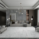 Modern Rectangular Polyester Grey Anti-Slip Area Rug Image - 2