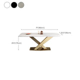 Modern Rectangular Stone Kitchen Grey Dining Table Image - 19