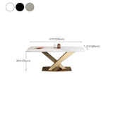 Modern Rectangular Stone Kitchen Grey Dining Table #size