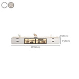 Modern Rectangular Stone Living Room White LED TV Stand