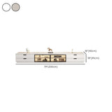 Modern Rectangular Stone Living Room White LED TV Stand