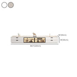 Modern Rectangular Stone Living Room White LED TV Stand