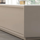Modern Rectangular Stone Living Room White LED TV Stand