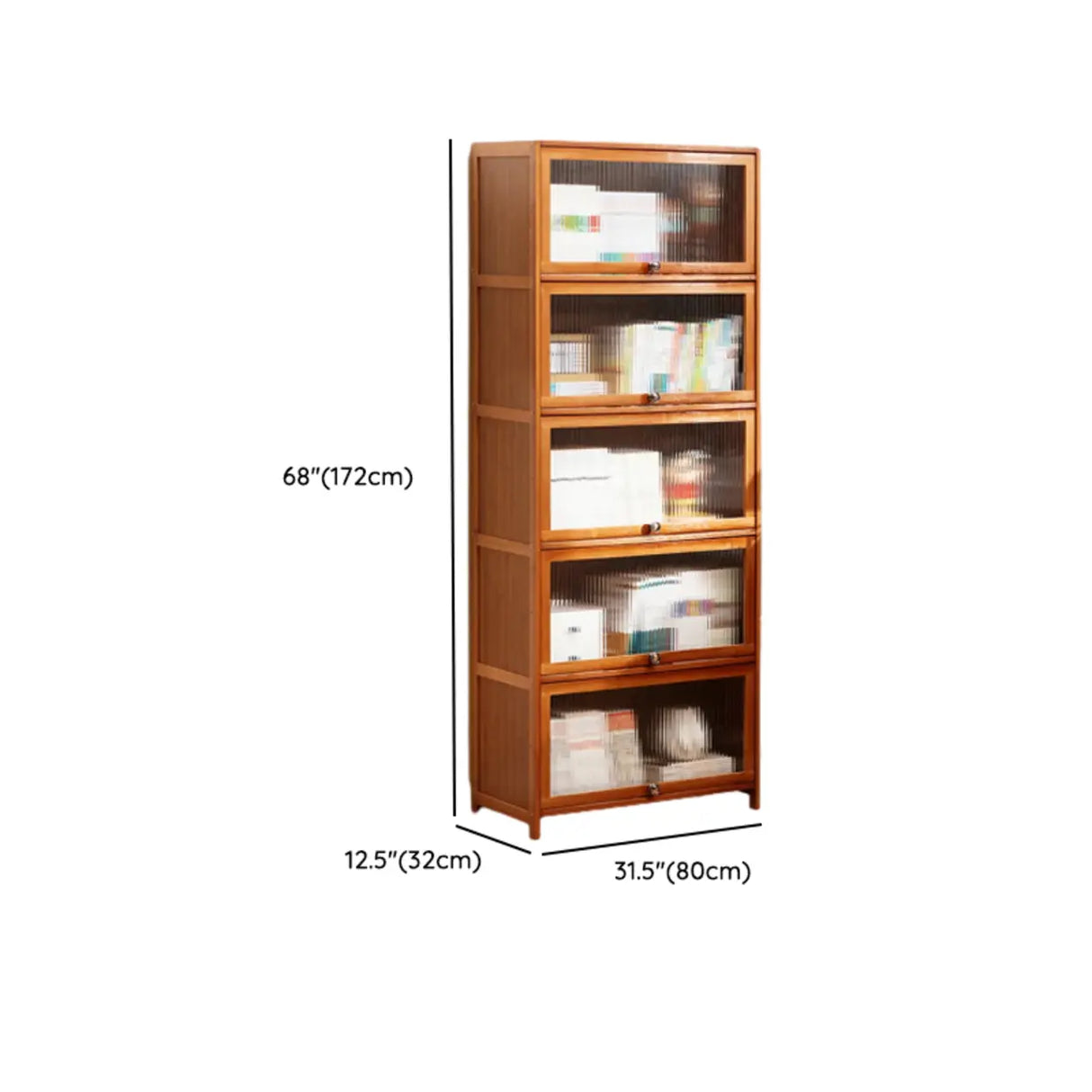 Modern Rectangular Vertical Wood Organizer Bookcase Image - 34