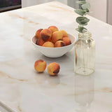 Modern Rectangular White Marble Dining Table Image - 9