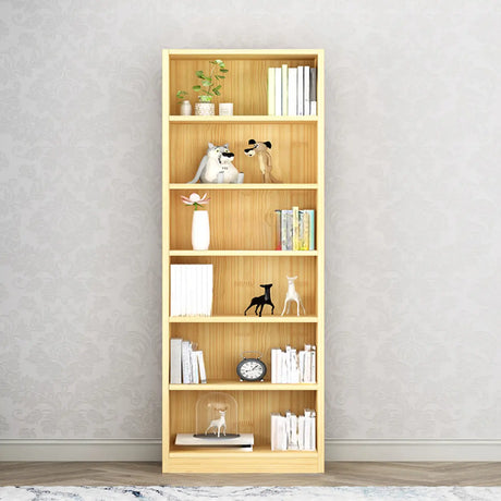 Modern Rectangular Wood Color Vertical Narrow Bookcase Image - 2