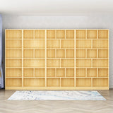 Modern Rectangular Wood Color Vertical Narrow Bookcase Image - 4