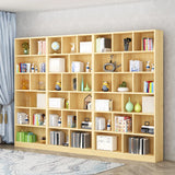 Modern Rectangular Wood Color Vertical Narrow Bookcase Image - 6
