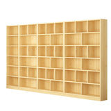 Modern Rectangular Wood Color Vertical Narrow Bookcase Image - 8