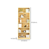 Modern Rectangular Wood Color Vertical Narrow Bookcase #size