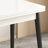 Modern Rectangular Wood Dining Table Extendable White Image - 12