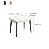 Modern Rectangular Wood Dining Table Extendable White #size