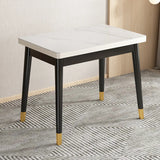 Modern Rectangular Wood Dining Table Extendable White Image - 5