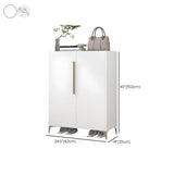 Modern Rectangular Wood Entry White Large Shoe Cabinet Image - 48
