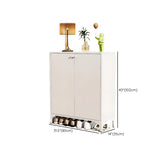 Modern Rectangular Wood Entry White Large Shoe Cabinet Image - 42