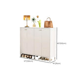 Modern Rectangular Wood Entry White Large Shoe Cabinet Image - 44