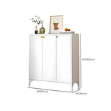 Modern Rectangular Wood Entry White Large Shoe Cabinet Image - 59