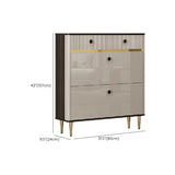 Modern Rectangular Wood Entry White Sliding Shoe Cabinet #size