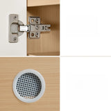Modern Rectangular Wood Entryway Beige Shoe Cabinet Image - 16