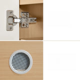 Modern Rectangular Wood Entryway Beige Shoe Cabinet Image - 16