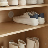 Modern Rectangular Wood Entryway Beige Shoe Cabinet Image - 6