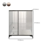 Modern Rectangular Wood Entryway Cream Large Shoe Cabinet Image - 32
