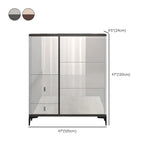 Modern Rectangular Wood Entryway Cream Large Shoe Cabinet Image - 32