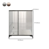 Modern Rectangular Wood Entryway Cream Large Shoe Cabinet Image - 38